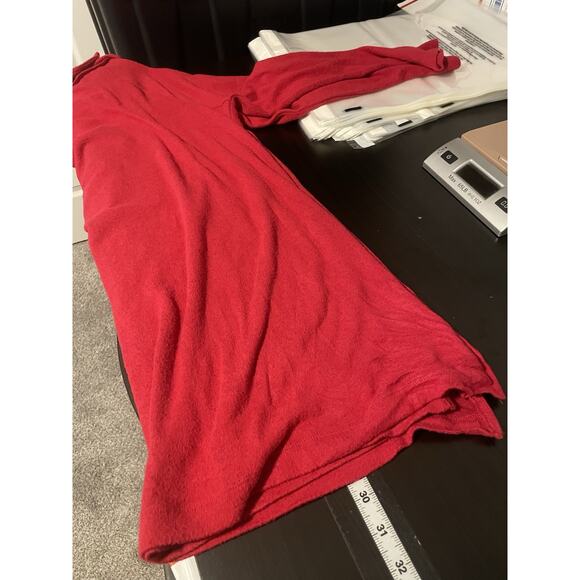 Chicos Women Tunic Size 3 US XL Red Rayon Stretch Soft Cozy Cowl Neck Minimalist - Picture 6 of 7